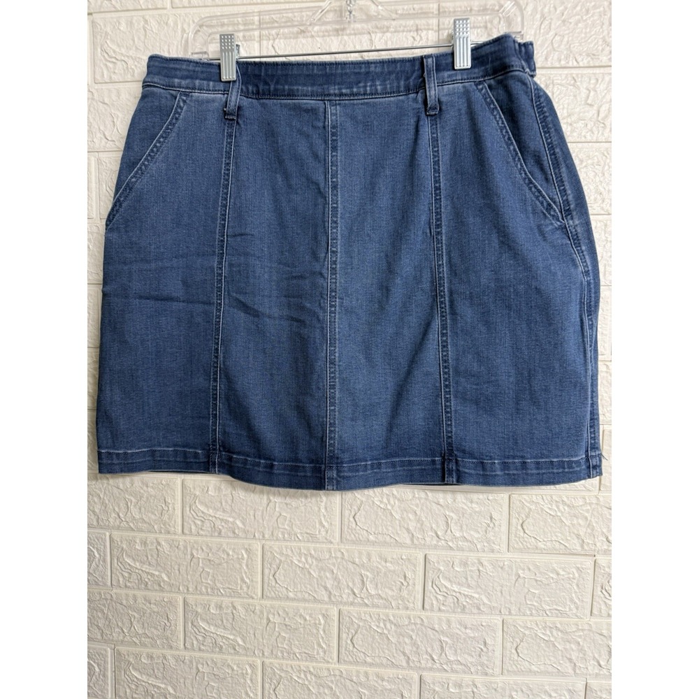 Briggs Womens Denim Skort Blue Stretch Pull On Casual Skirt Large